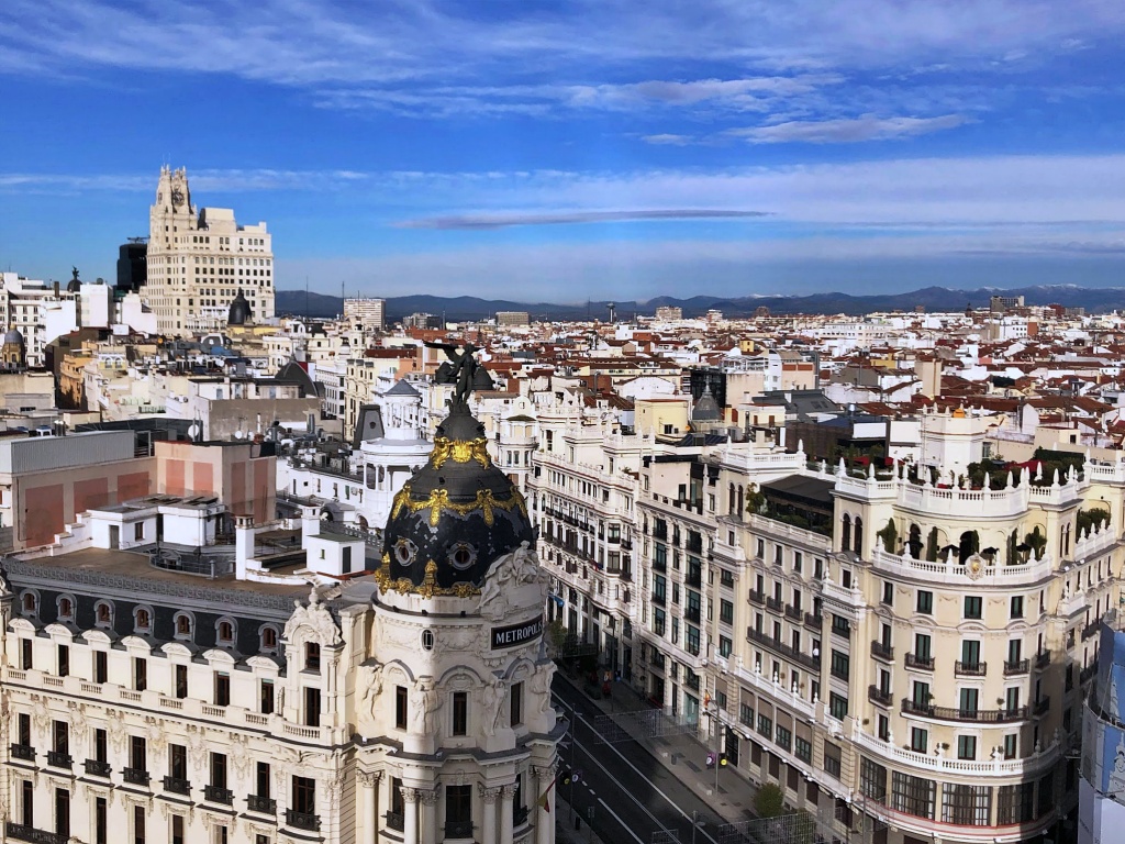 Vistas desde la terraza del Circulos de Bellas Artes en Madrid